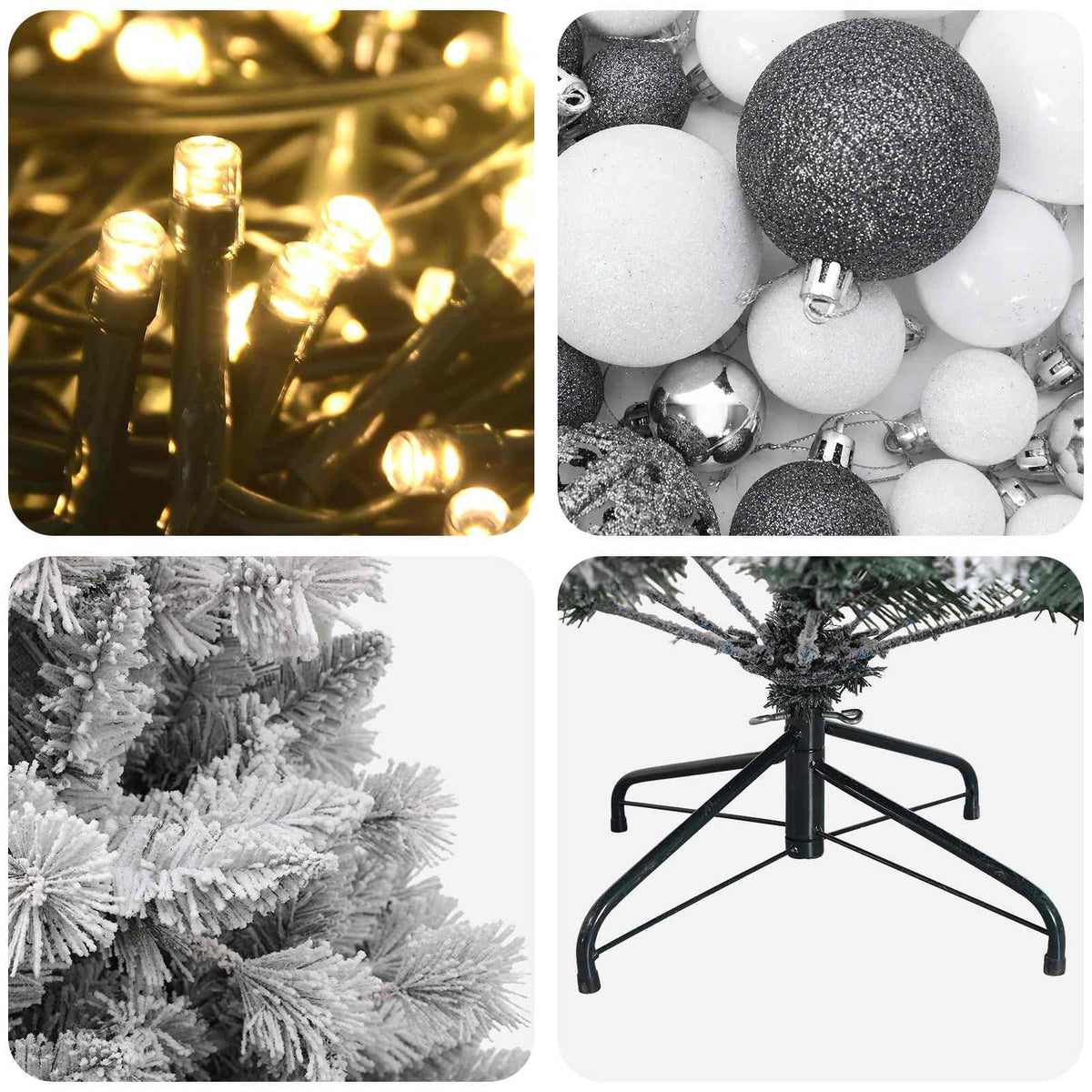 Dirbtinė Kalėdų eglutė su burbulais 210 cm 300 LED Šilta balta
