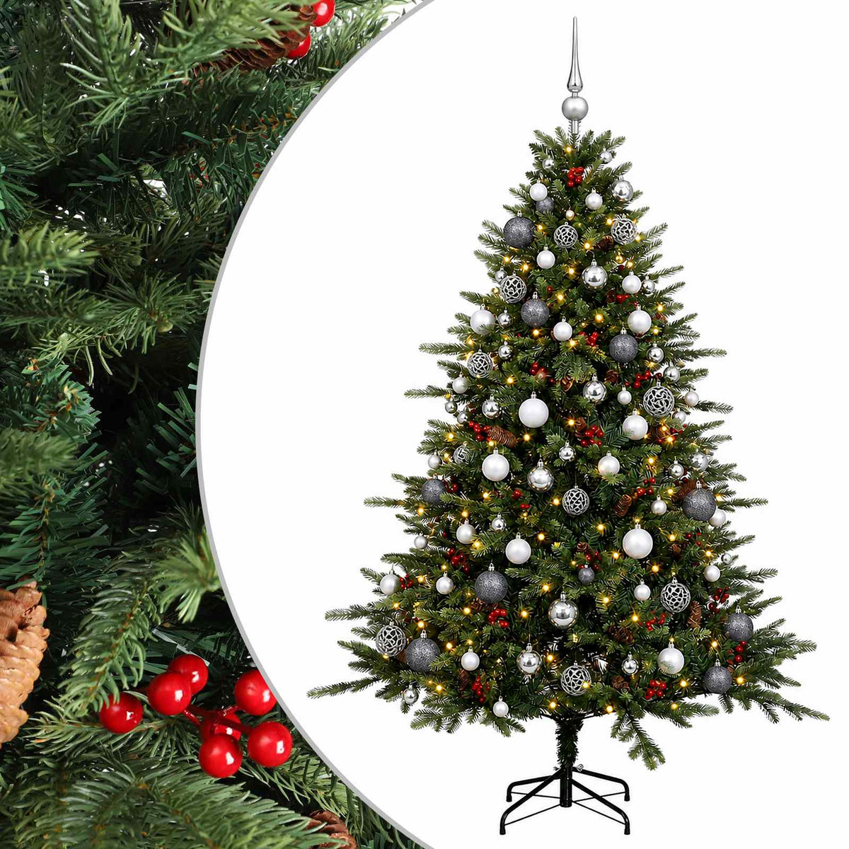 Dirbtinė kalėdinė eglutė su rutuliuku 210 cm 300 LED