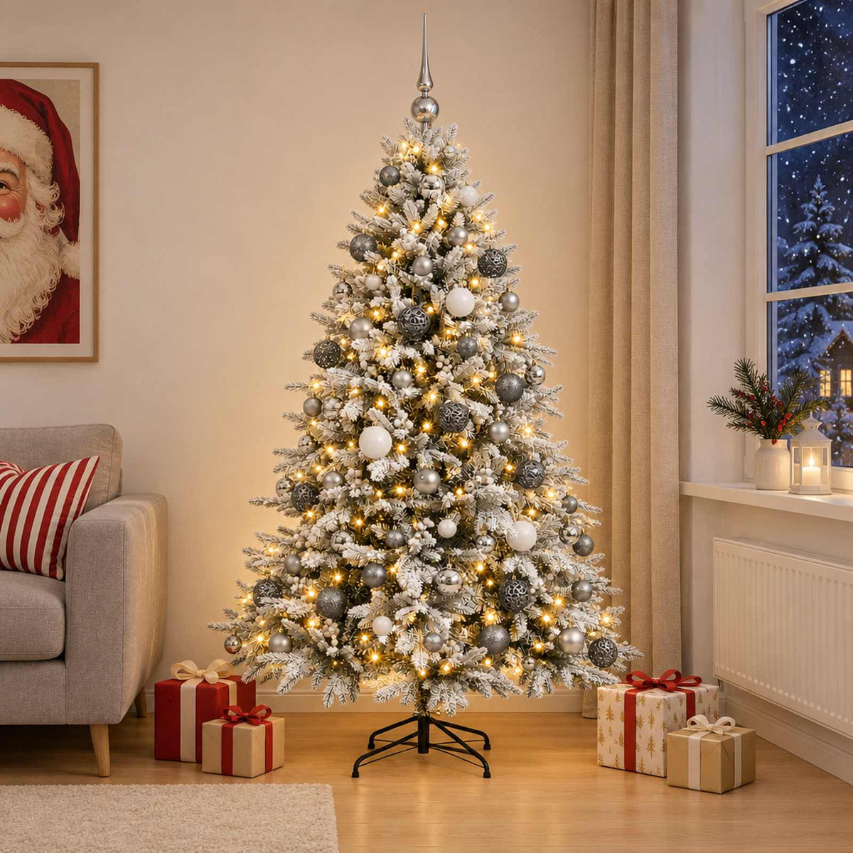 Dirbtinė kalėdinė eglutė su rutuliuku 240 cm 300 LED