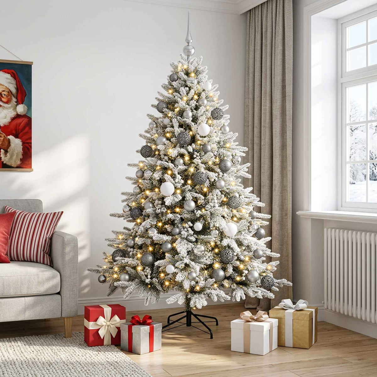 Dirbtinė kalėdinė eglutė su rutuliuku 240 cm 300 LED