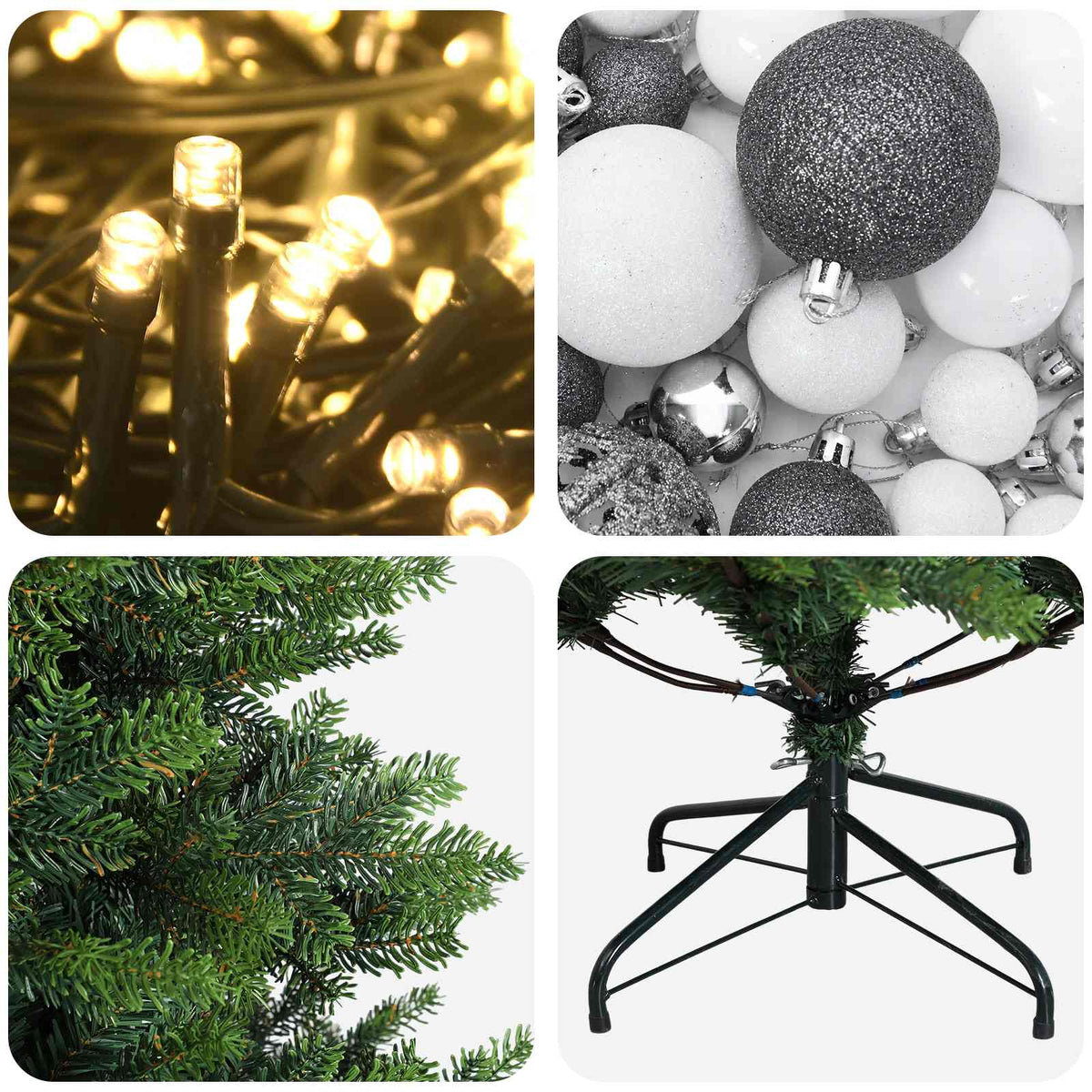 Dirbtinė Kalėdų eglutė su burbulais 210 cm 300 LED Šilta balta