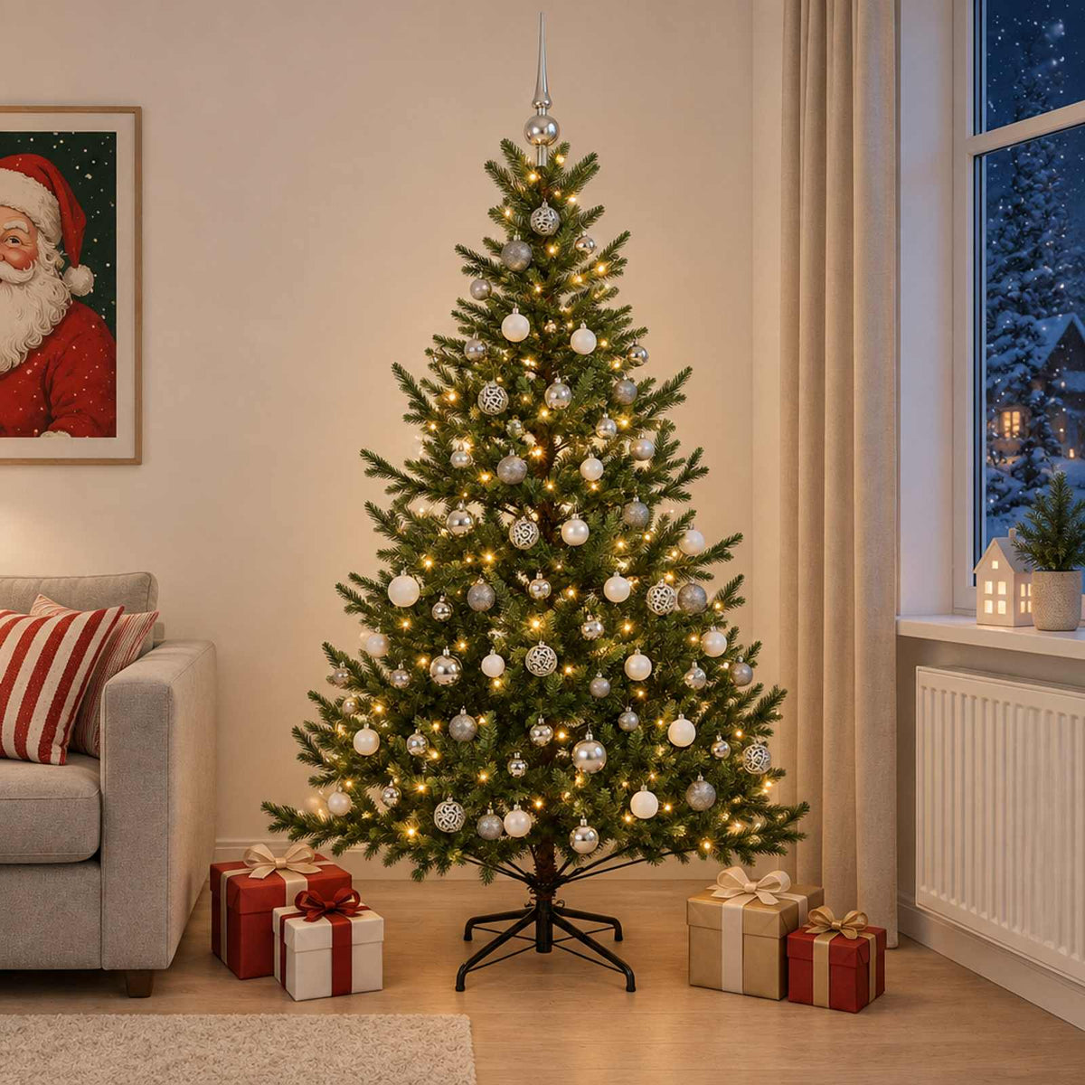 Dirbtinė kalėdinė eglutė su rutuliuku 240 cm 300 LED