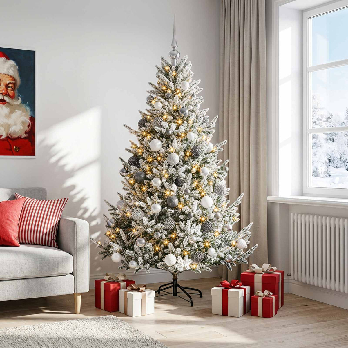 Dirbtinė kalėdinė eglutė su rutuliuku 240 cm 300 LED