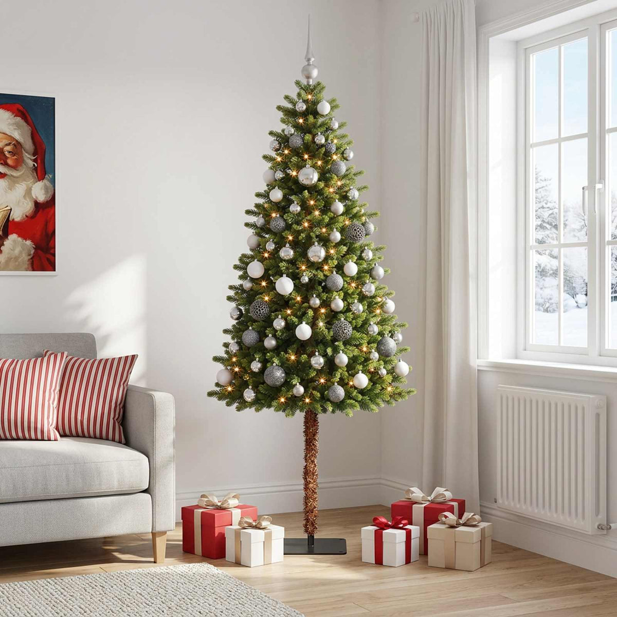 Dirbtinė Kalėdų eglutė su burbulais 120 cm 150 LED Šilta balta