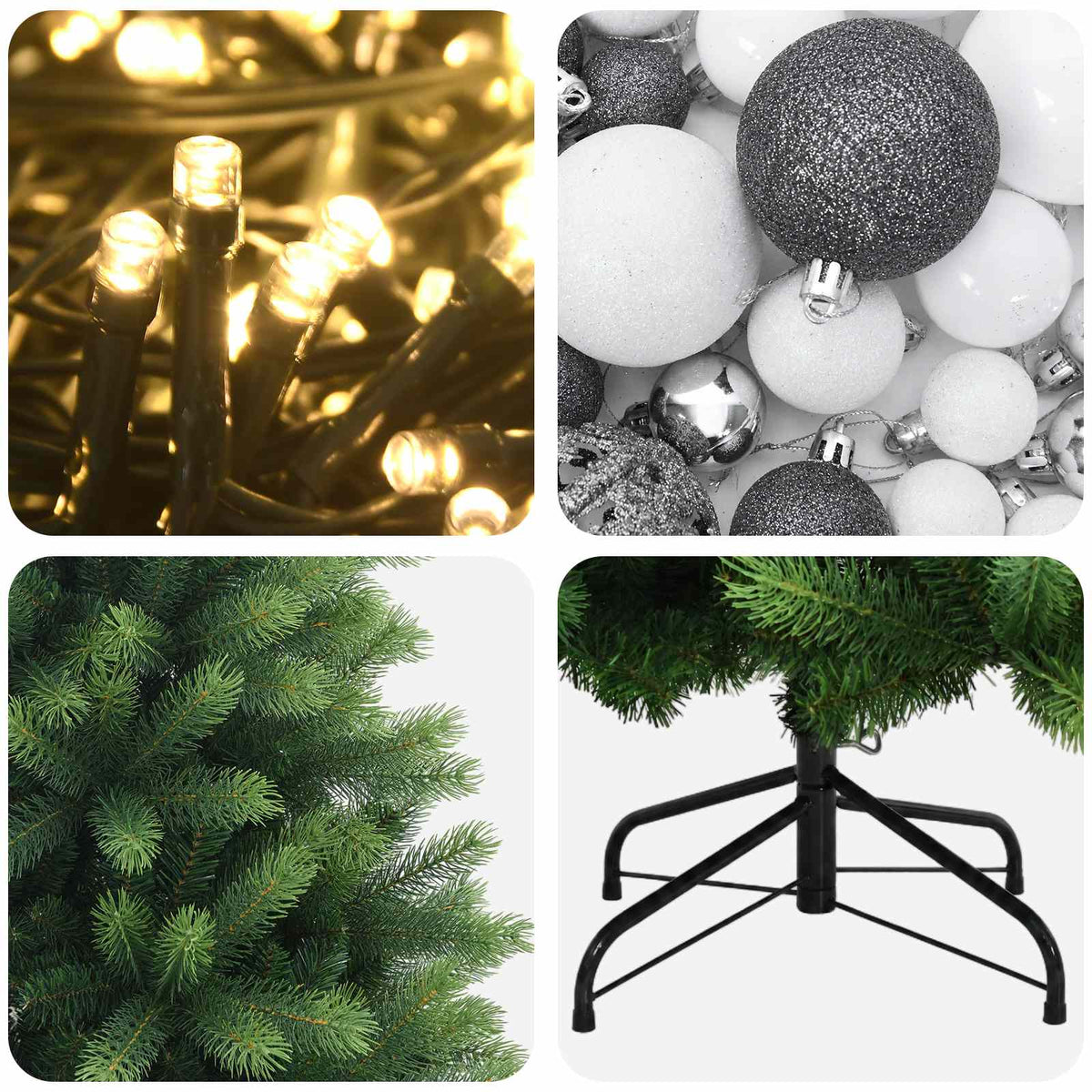 Dirbtinė Kalėdų eglutė su burbulais 180 cm 300 LED Šilta balta