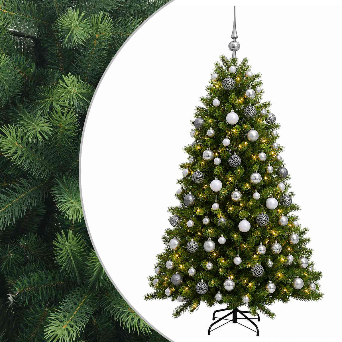 Dirbtinė Kalėdų eglutė su burbulais 180 cm 300 LED Šilta balta