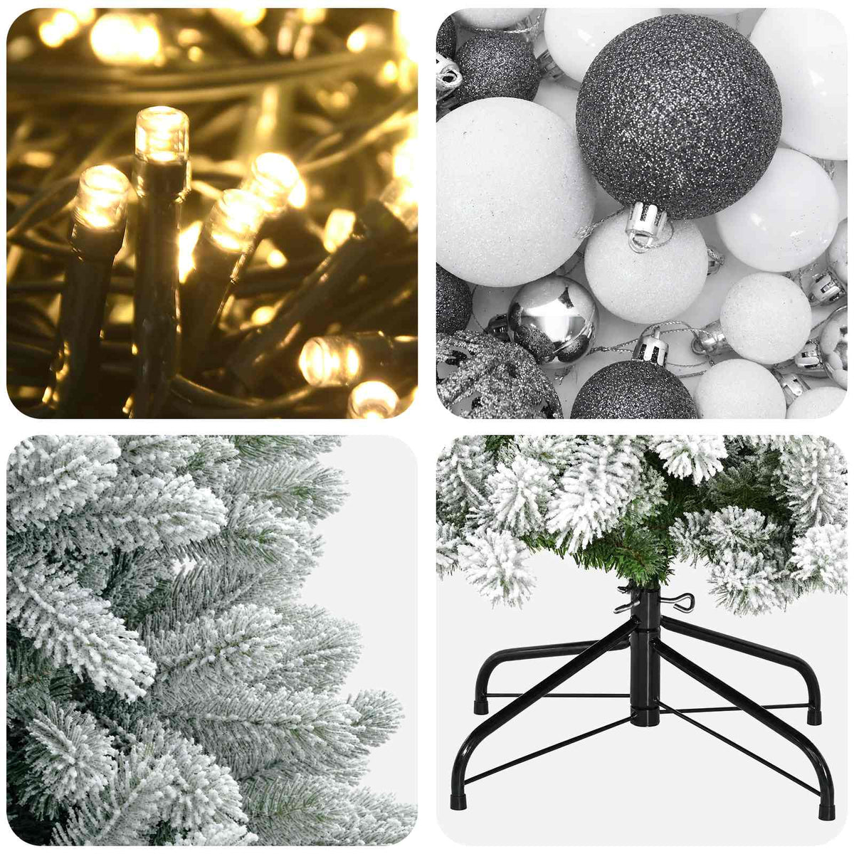 Dirbtinė Kalėdų eglutė su burbulais 240 cm 300 LED Šilta balta