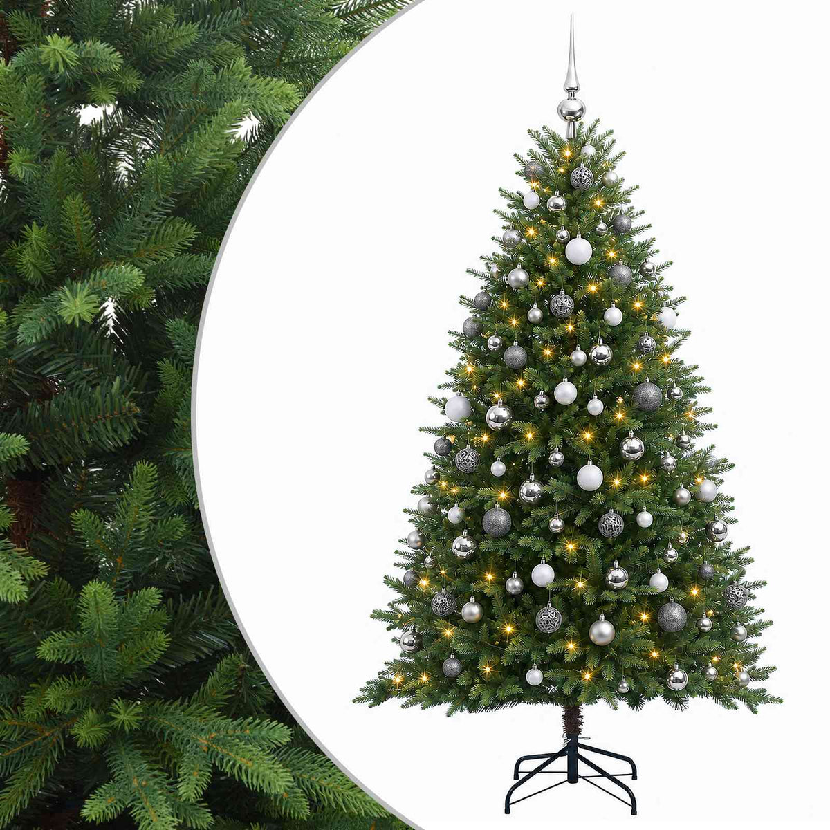 Dirbtinė Kalėdų eglutė su burbulais 210 cm 300 LED Šilta balta