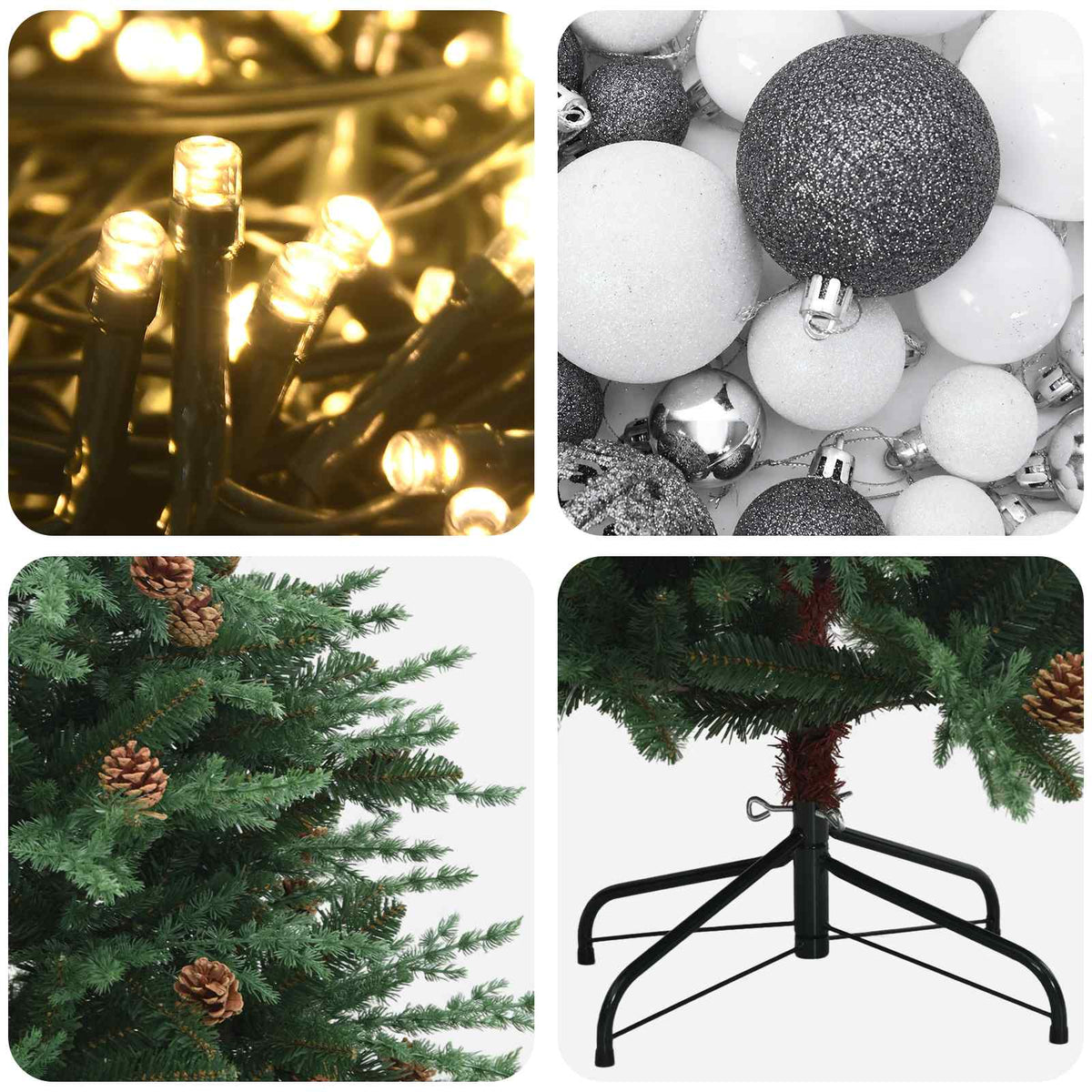 Dirbtinė Sulankstoma Kalėdų Eglutė 180 cm 300 LED Šilta balta