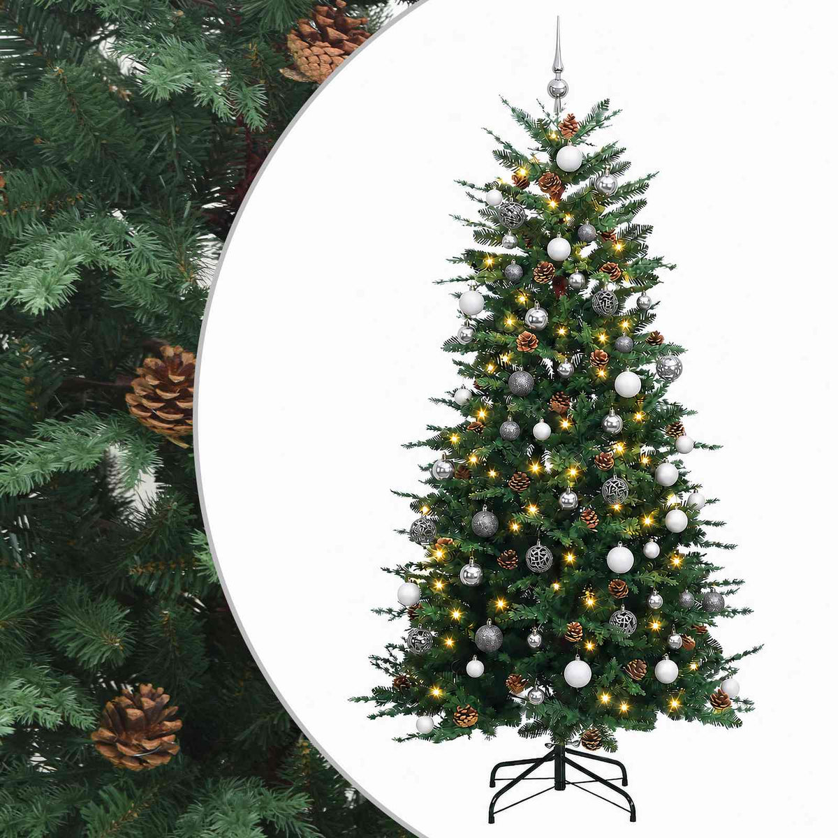 Dirbtinė Sulankstoma Kalėdų Eglutė 180 cm 300 LED Šilta balta