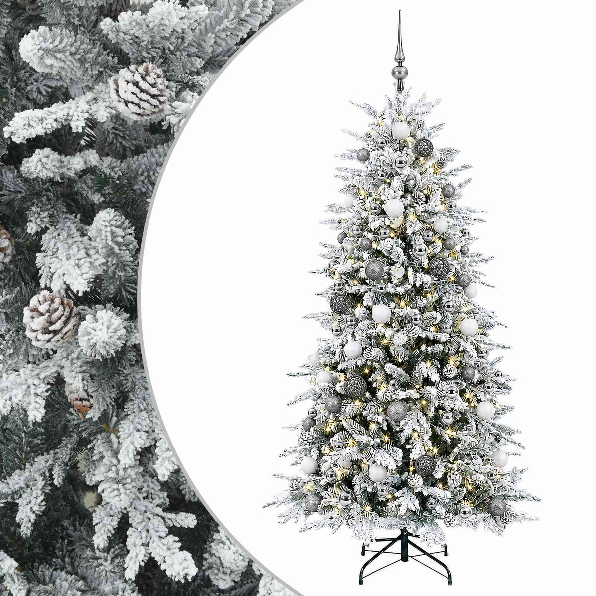 Dirbtinė Kalėdų eglutė su burbulais 210 cm 300 LED Šilta balta