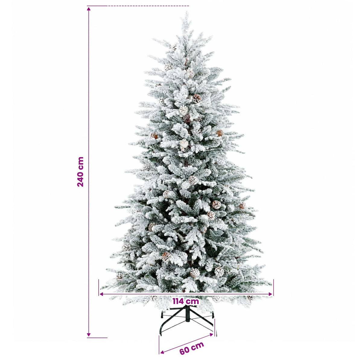 Dirbtinė Sulankstoma Kalėdų Eglutė 240 cm 300 LED Šilta balta