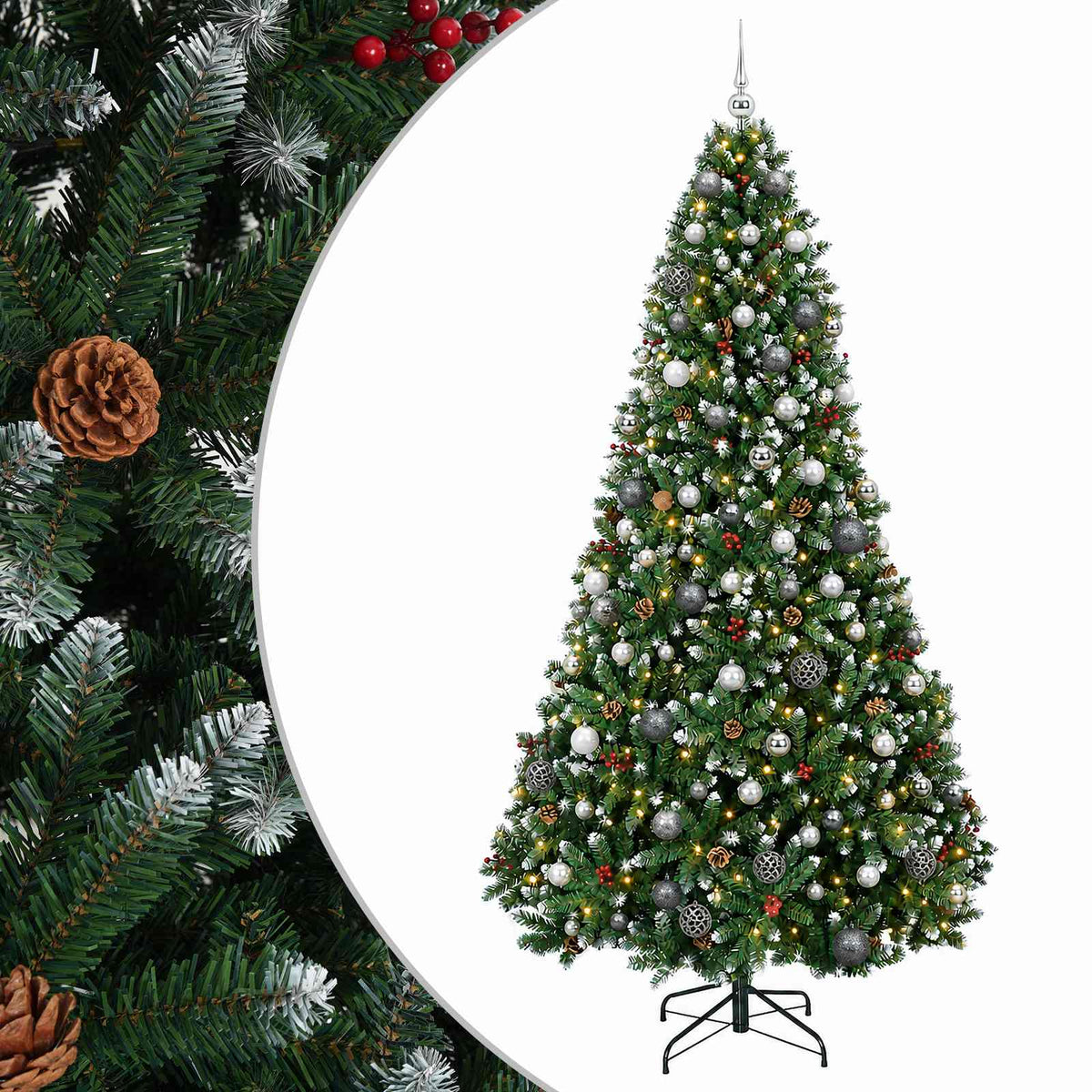 Dirbtinė Kalėdų eglutė su burbulais 240 cm 300 LED Šilta balta