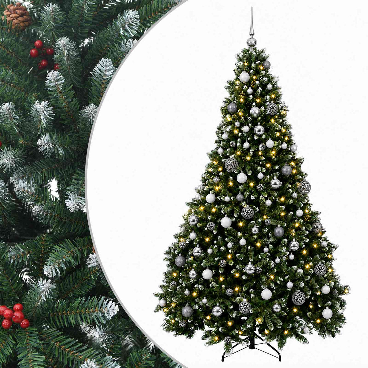 Dirbtinė Kalėdų eglutė su burbulais 210 cm 300 LED Šilta balta