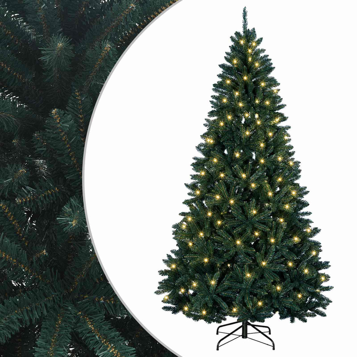 Dirbtinė tamsiai žalia Kalėdų eglutė su vyriais 300 cm 600 LED