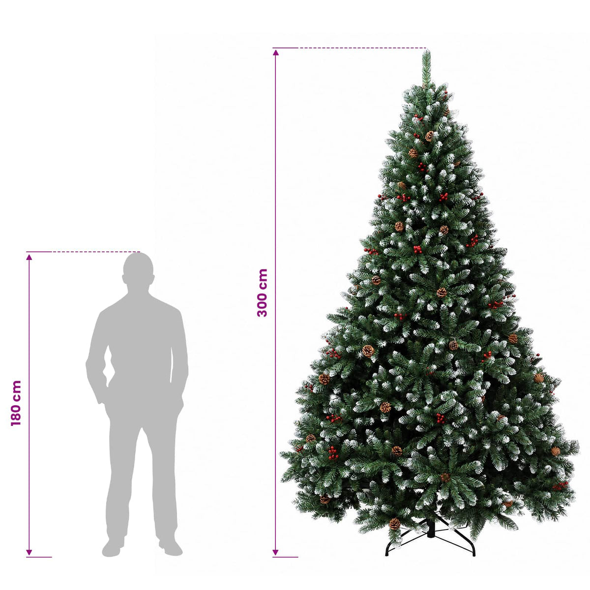 Dirbtinė Sulankstoma Kalėdų Eglutė 300 cm 600 LED Šilta balta