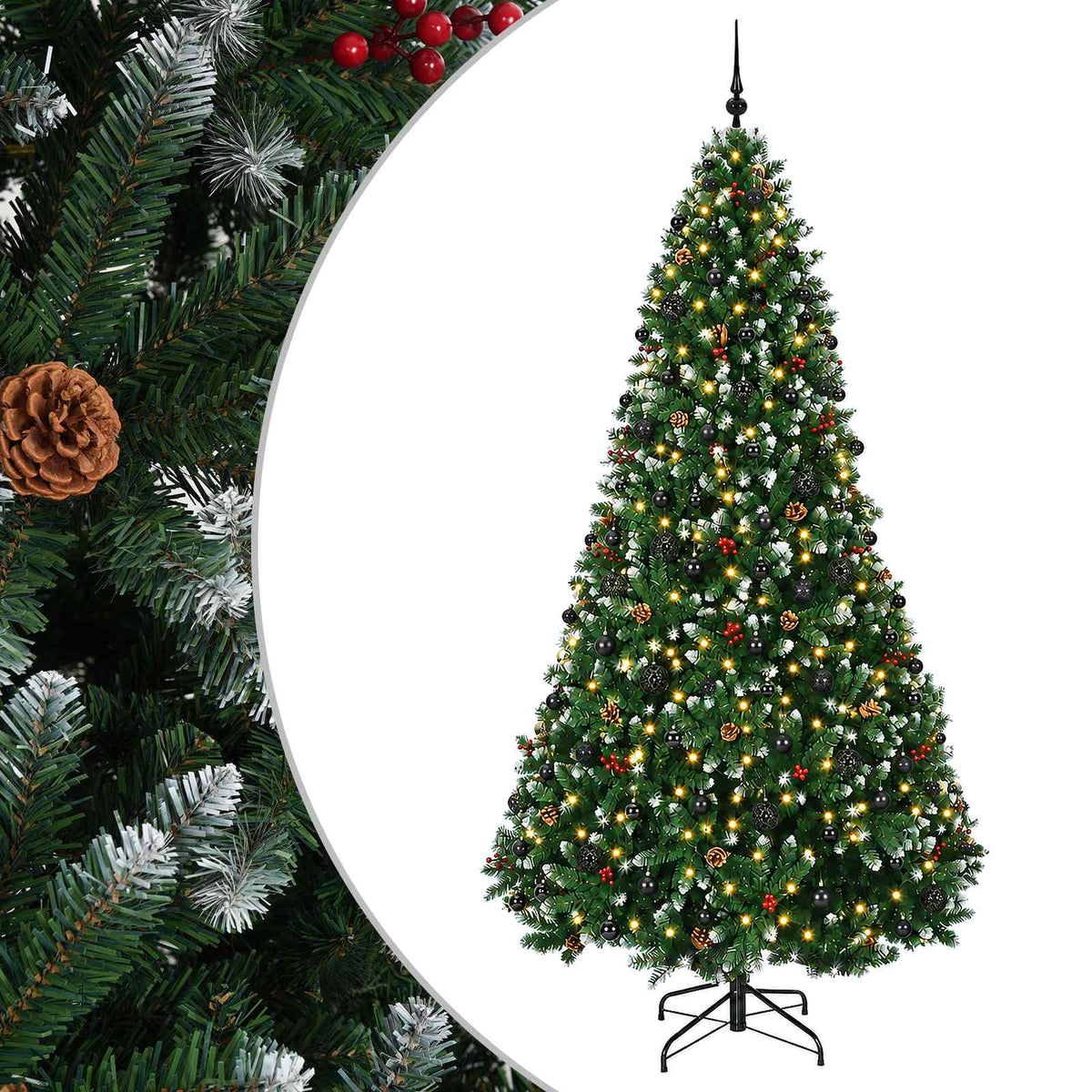 Dirbtinė Kalėdų eglutė, žalia su žaisliuku 270 cm 300 LED