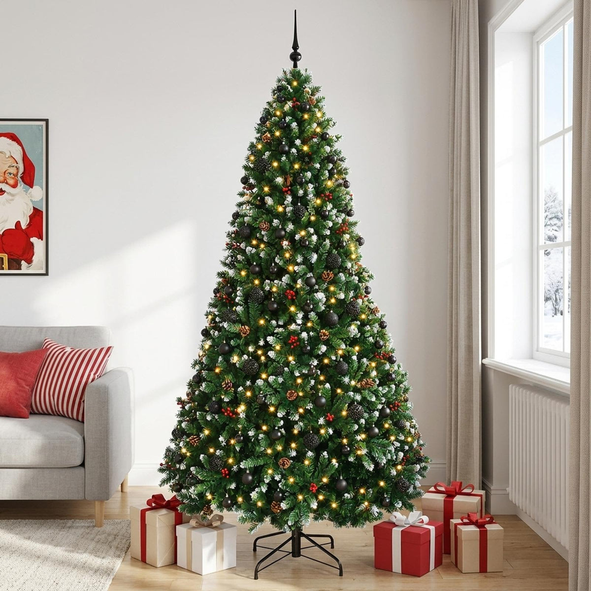 Dirbtinė žalia Kalėdų eglutė su žaisliuku 300 cm 300 LED