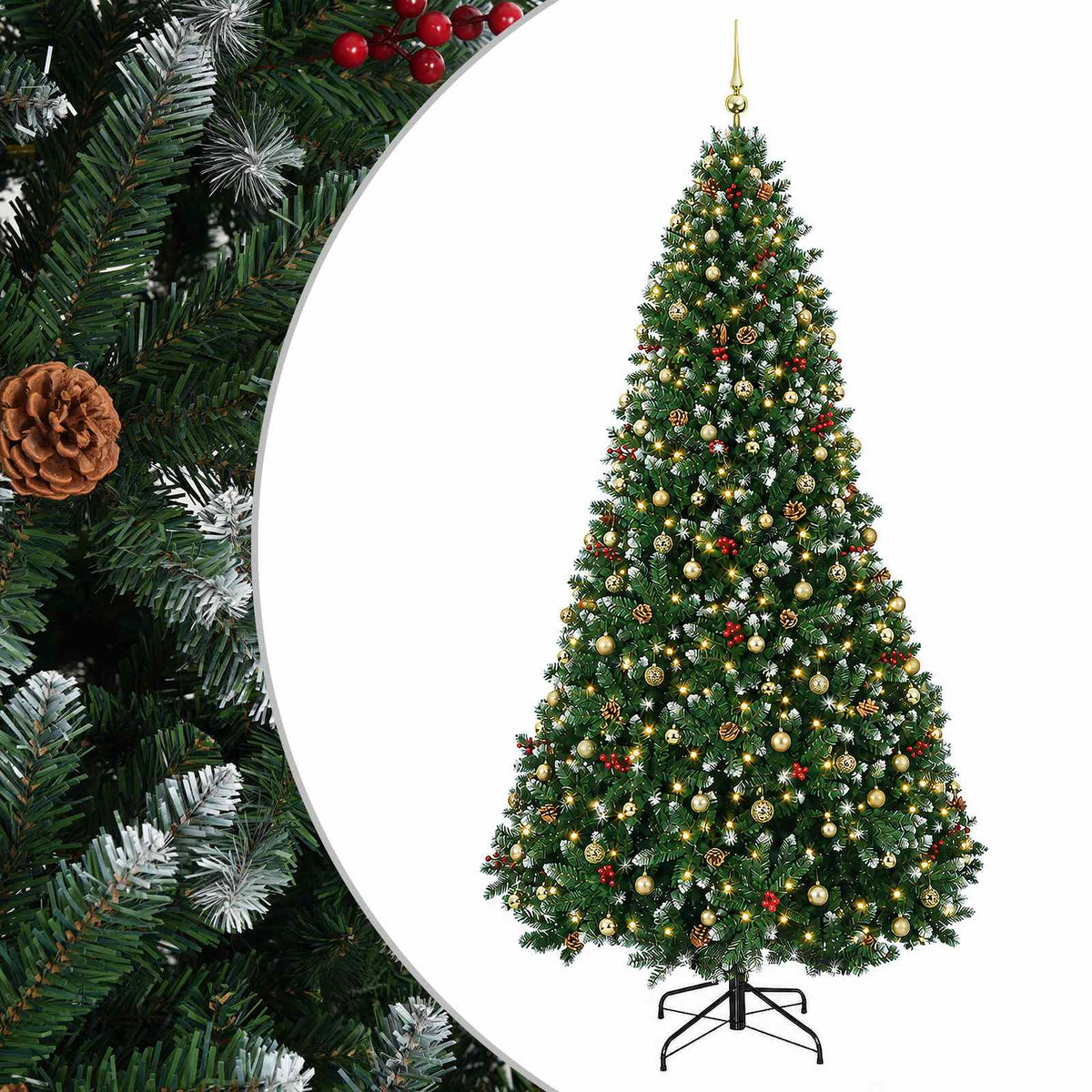 Dirbtinė Kalėdų eglutė, žalia su žaisliuku 270 cm 300 LED
