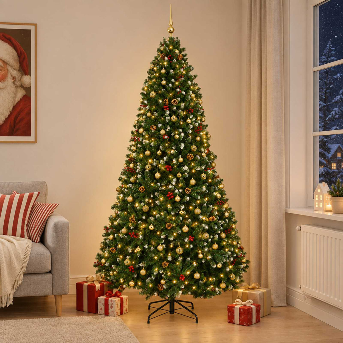 Dirbtinė žalia Kalėdų eglutė su žaisliuku 300 cm 300 LED