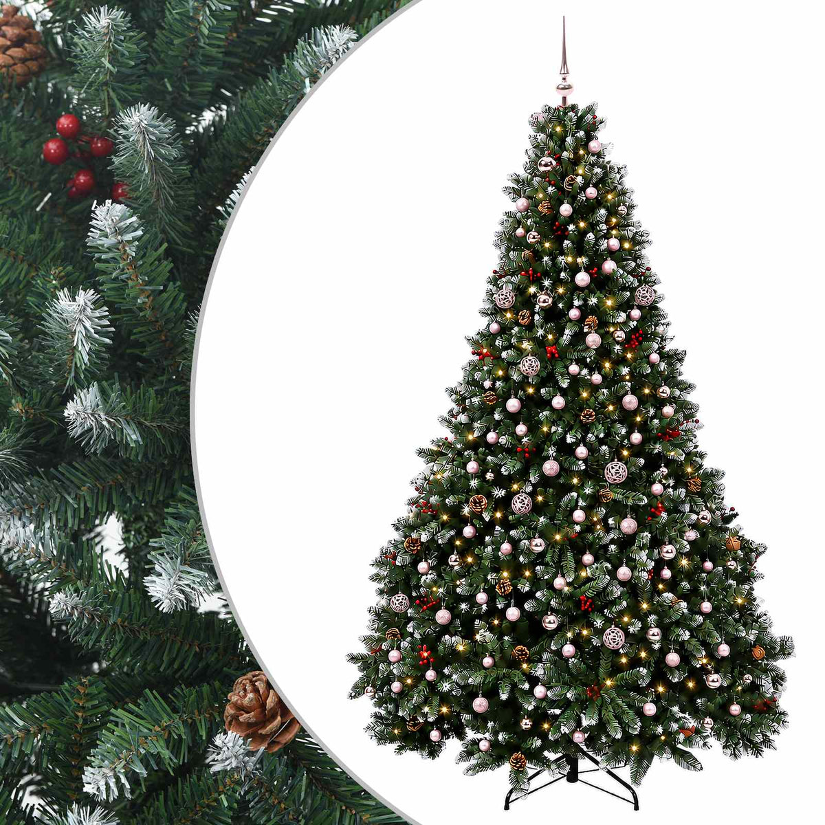 Dirbtinė Kalėdų eglutė, žalia, su žaisliukais 270 cm 300 LED