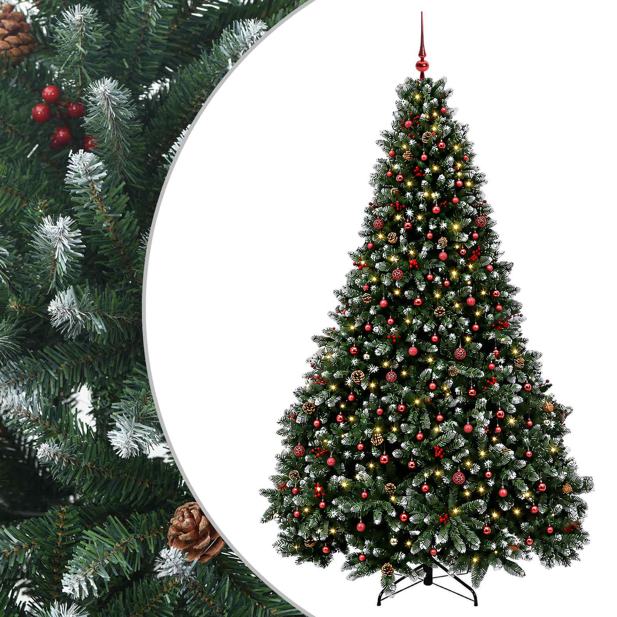 Dirbtinė žalia Kalėdų eglutė su žaisliuku 270 cm 300 LED