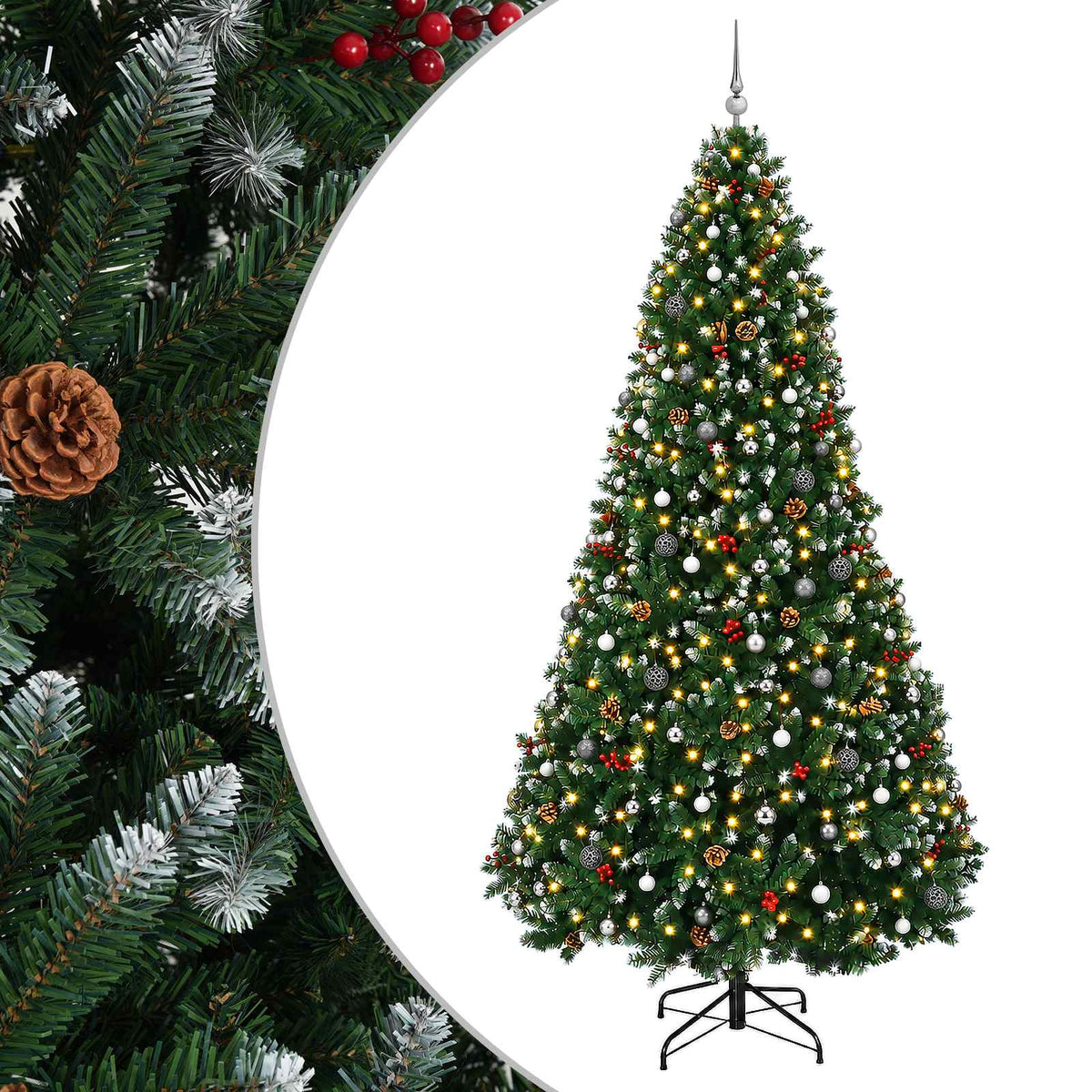 Dirbtinė Kalėdų eglutė su burbulais 300 cm 300 LED Šilta balta
