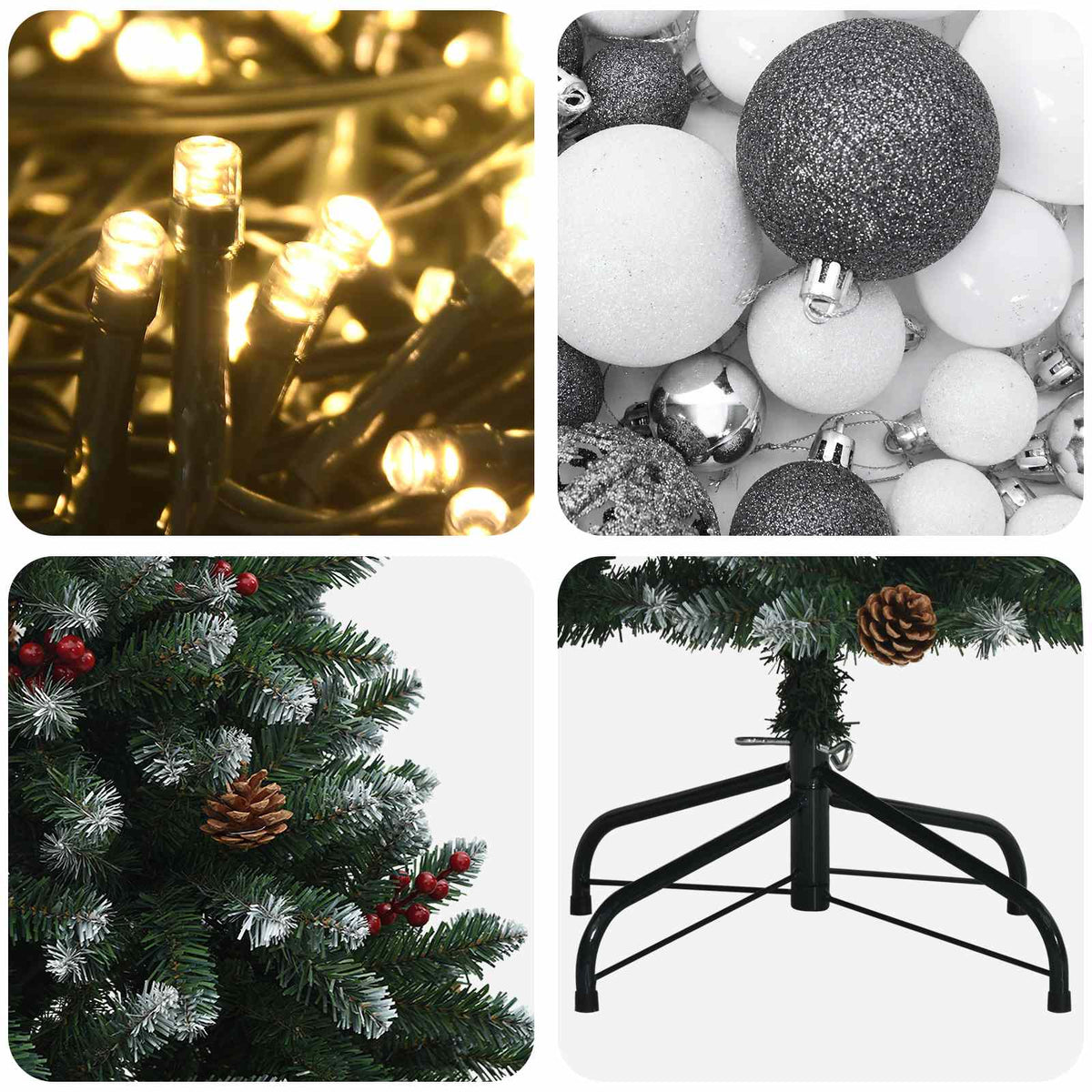 Dirbtinė Kalėdų eglutė su burbulais 300 cm 600 LED Šilta balta
