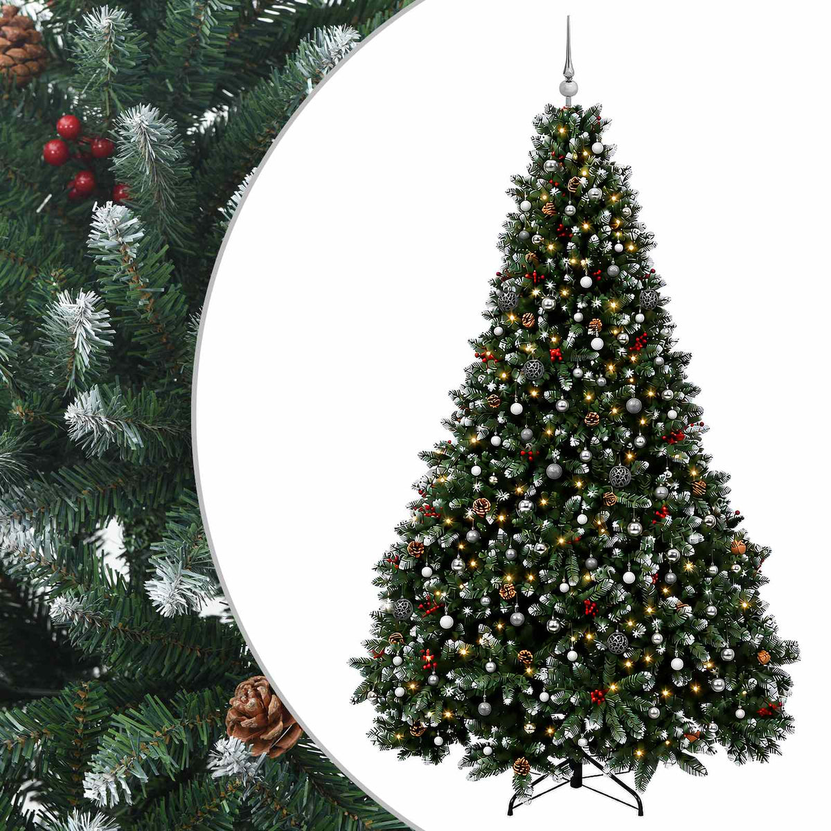 Dirbtinė Kalėdų eglutė su burbulais 300 cm 600 LED Šilta balta