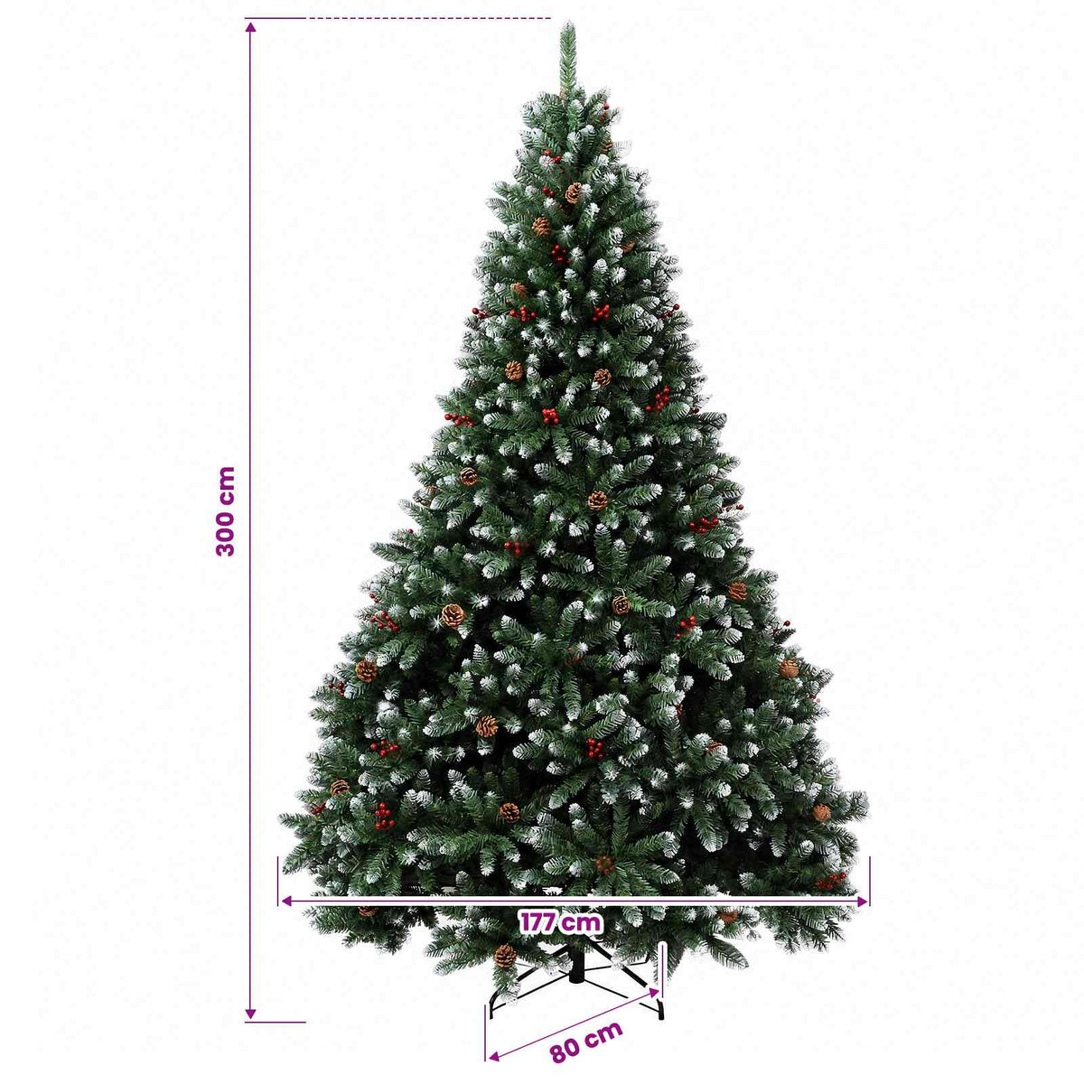 Dirbtinė Kalėdų eglutė su burbulais 300 cm 600 LED Šilta balta