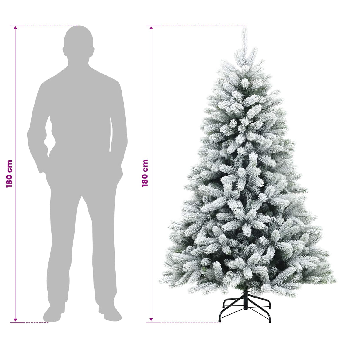 Dirbtinė Sulankstoma Kalėdų Eglutė 180 cm PVC ir metalas
