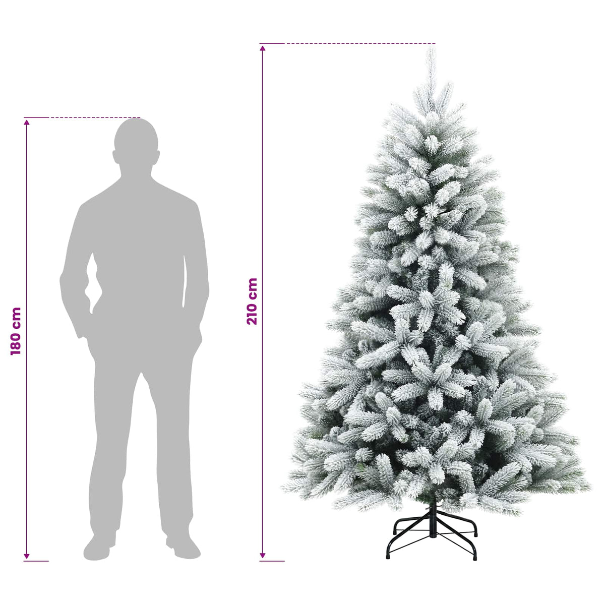 Dirbtinė Sulankstoma Kalėdų Eglutė 210 cm PVC ir metalas