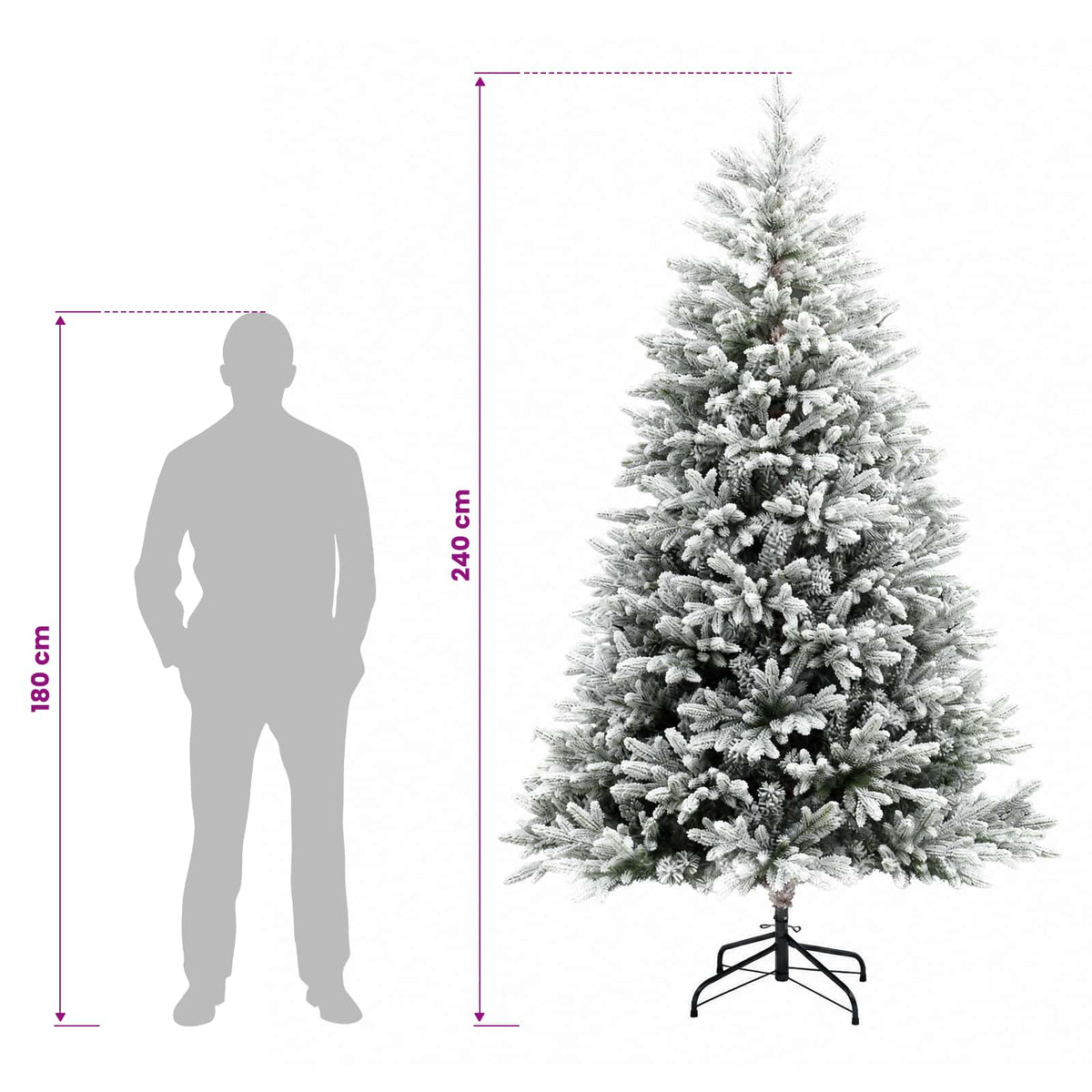 Dirbtinė Sulankstoma Kalėdų Eglutė 240 cm PVC ir metalas
