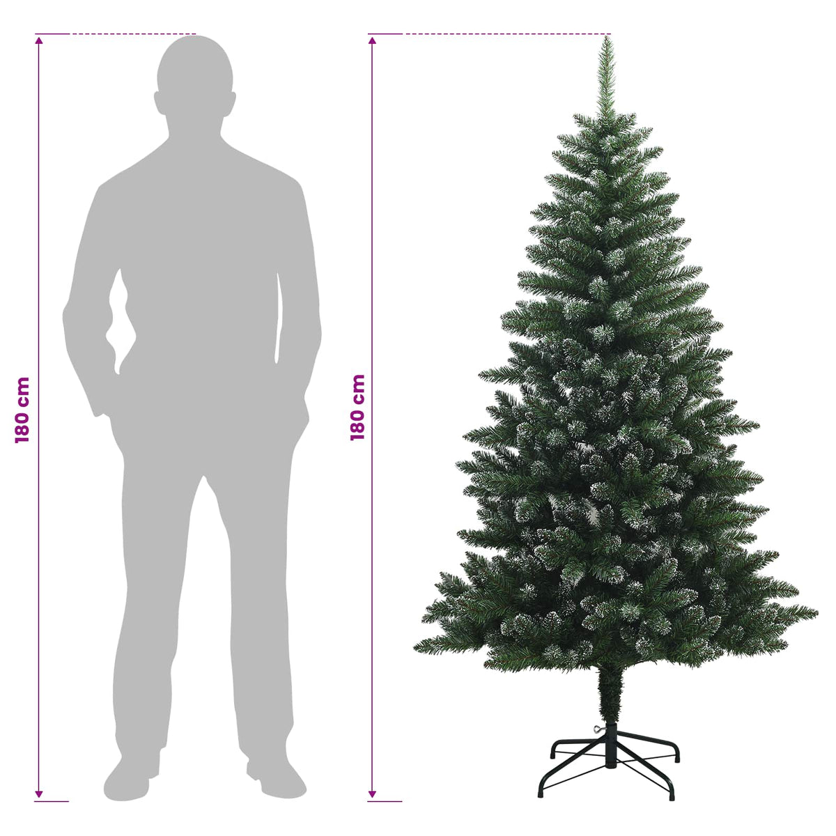 Dirbtinė Sulankstoma Kalėdų Eglutė 180 cm PVC ir metalas