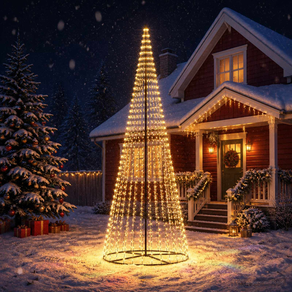 LED Kalėdų medis 385 cm 1148 LED Šilta balta Geležis Juoda