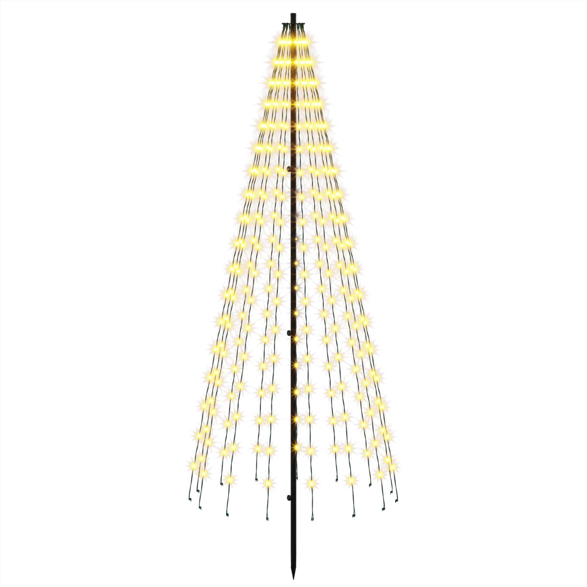 LED Kalėdų medis 165 cm 270 LED Šilta balta Geležis Juoda