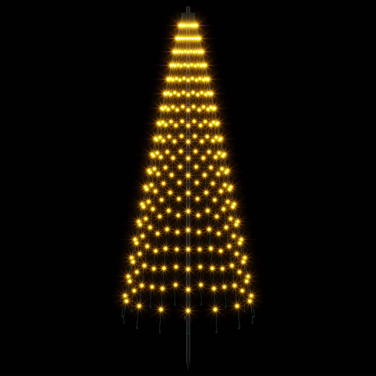 LED Kalėdų medis 165 cm 270 LED Šilta balta Geležis Juoda