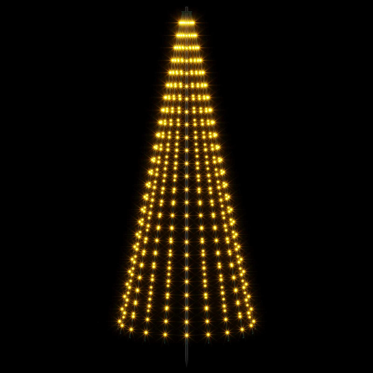 LED Kalėdų medis 235 cm 500 LED Šilta balta Geležis Juoda