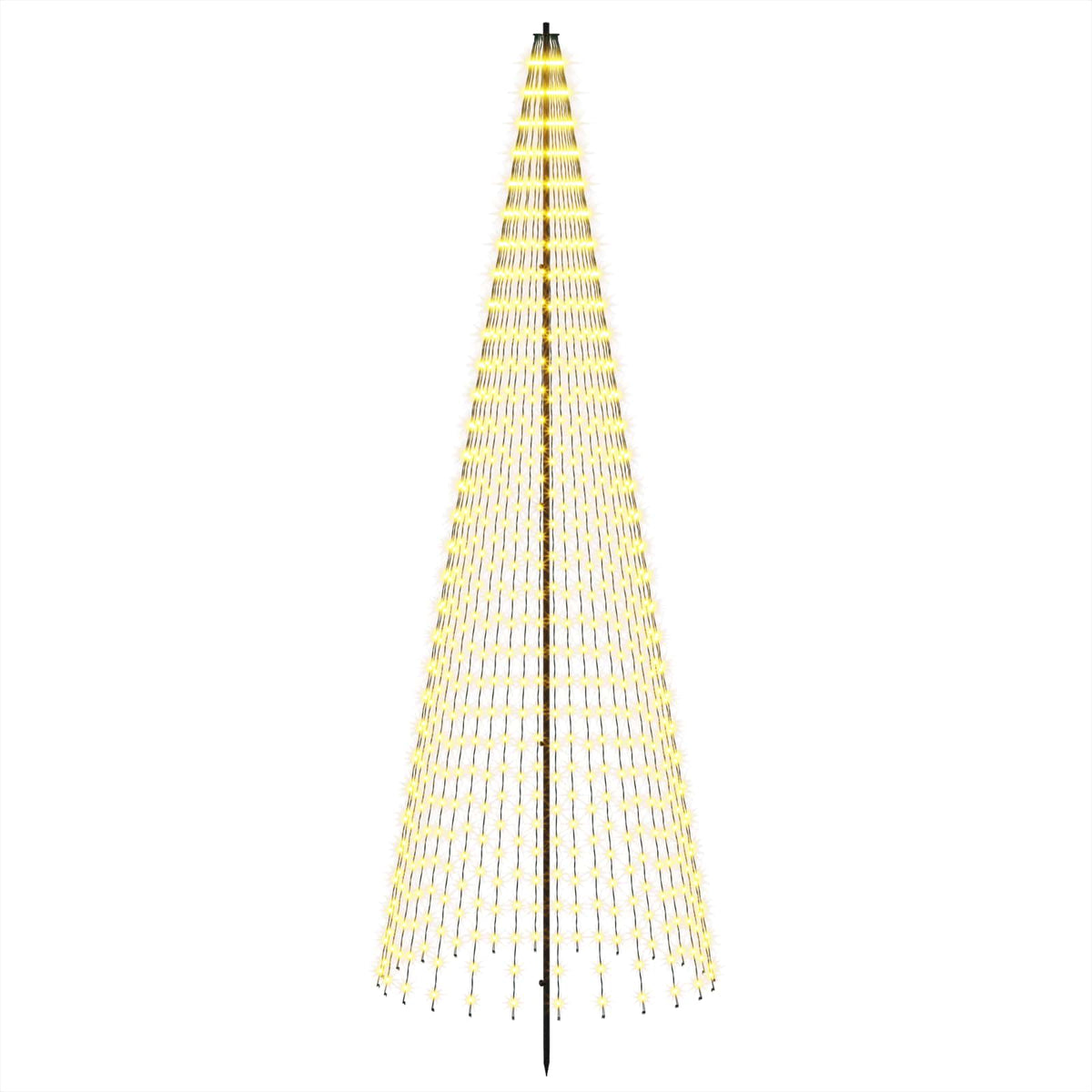 LED Kalėdų medis 285 cm 744 LED Šilta balta Geležis Juoda