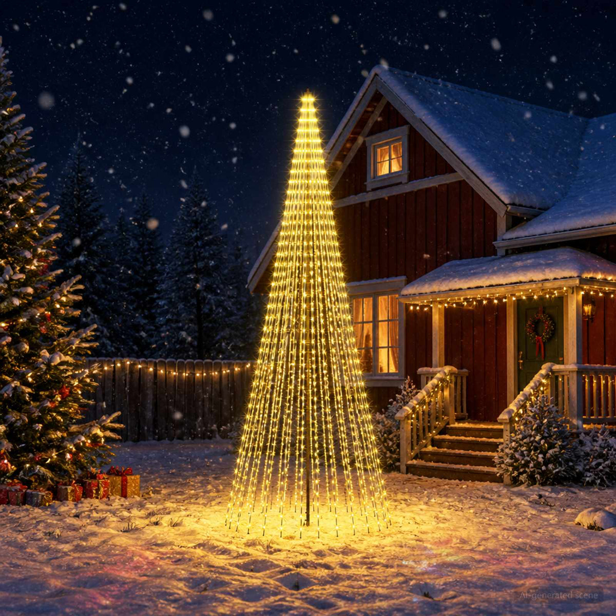 LED Kalėdų medis 385 cm 1148 LED Šilta balta Geležis Juoda