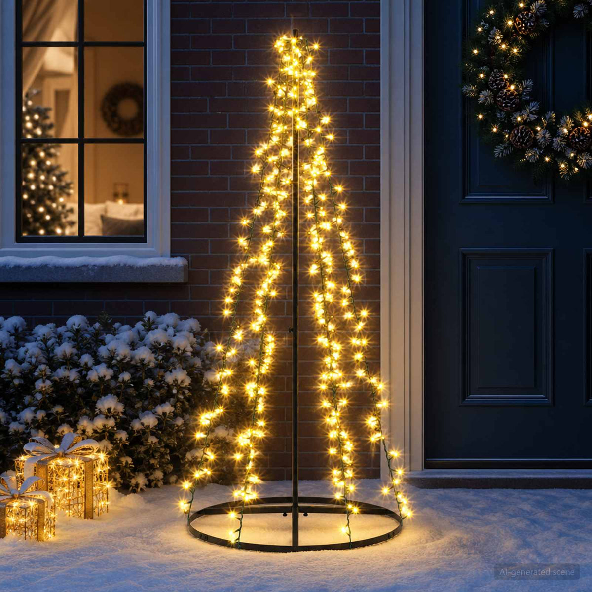 LED kalėdinė eglutė 165 cm 540 LED Šilta balta Plienas Juoda