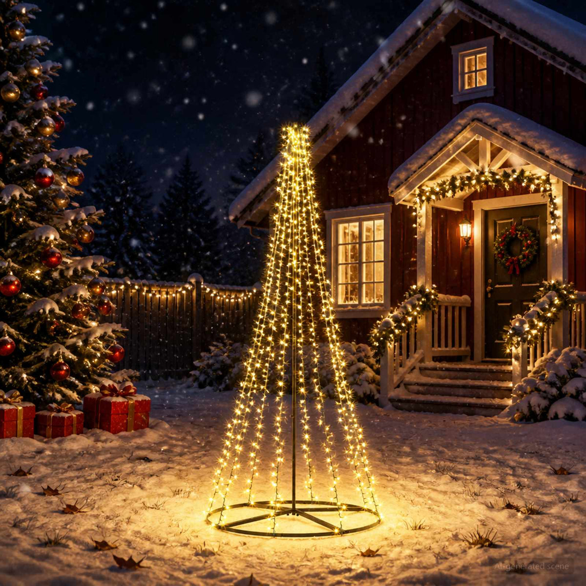 LED kalėdinė eglutė 235 cm 1000 LED Šilta balta Plienas Juoda