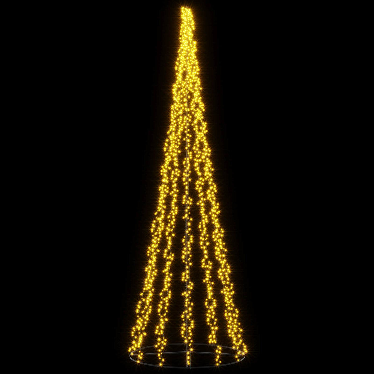 LED kalėdinė eglutė 485 cm 3000 LED Šilta balta Plienas Juoda
