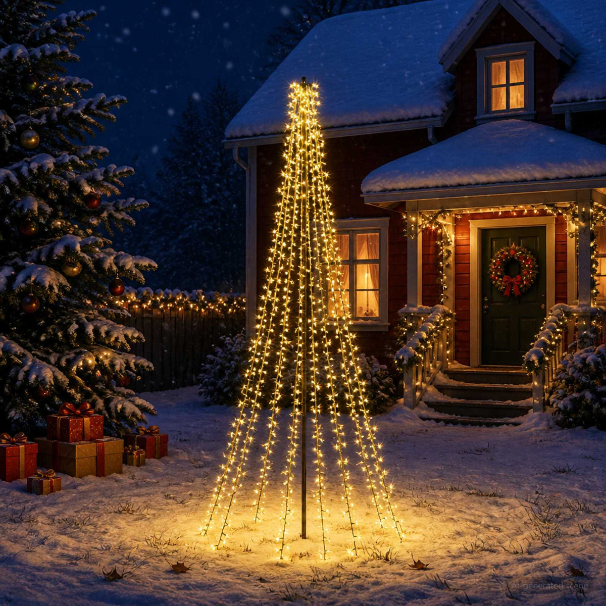 LED Kalėdų medis 235 cm 1000 LED Šilta balta Plienas Juoda