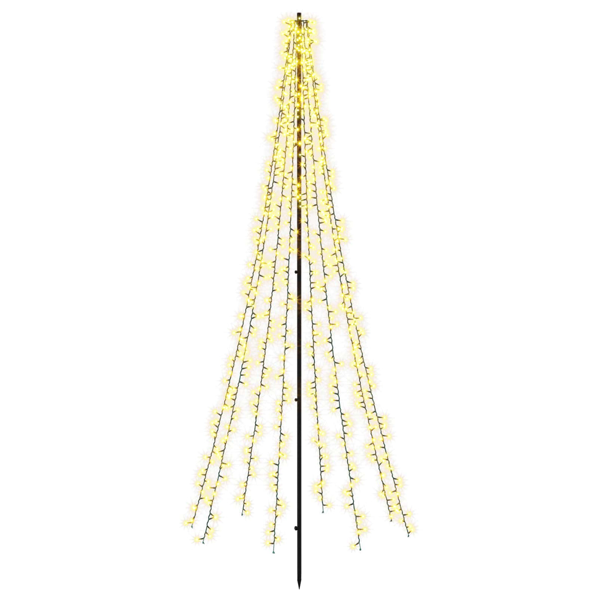 LED Kalėdų medis 235 cm 1000 LED Šilta balta Plienas Juoda