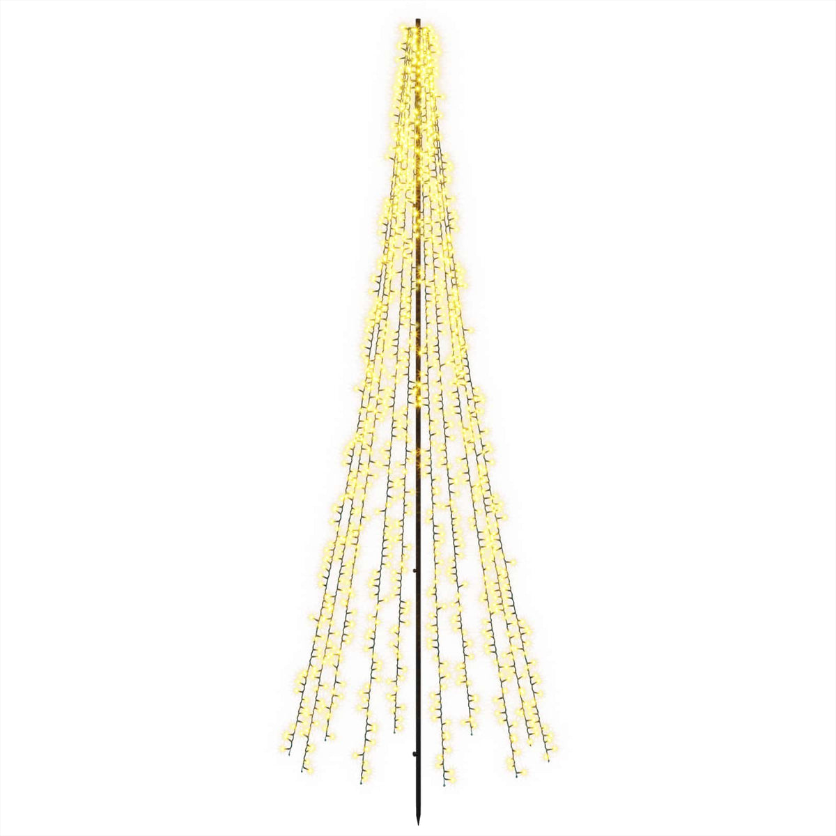 LED Kalėdų medis 285 cm 1550 LED Šilta balta Plienas Juoda