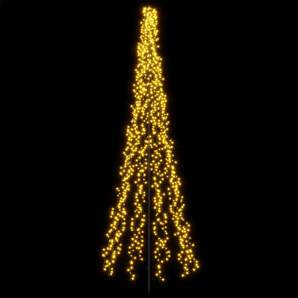 LED Kalėdų medis 285 cm 1550 LED Šilta balta Plienas Juoda