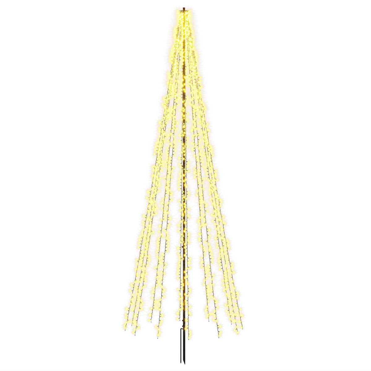 LED Kalėdų medis 385 cm 2460 LED Šilta balta Plienas Juoda