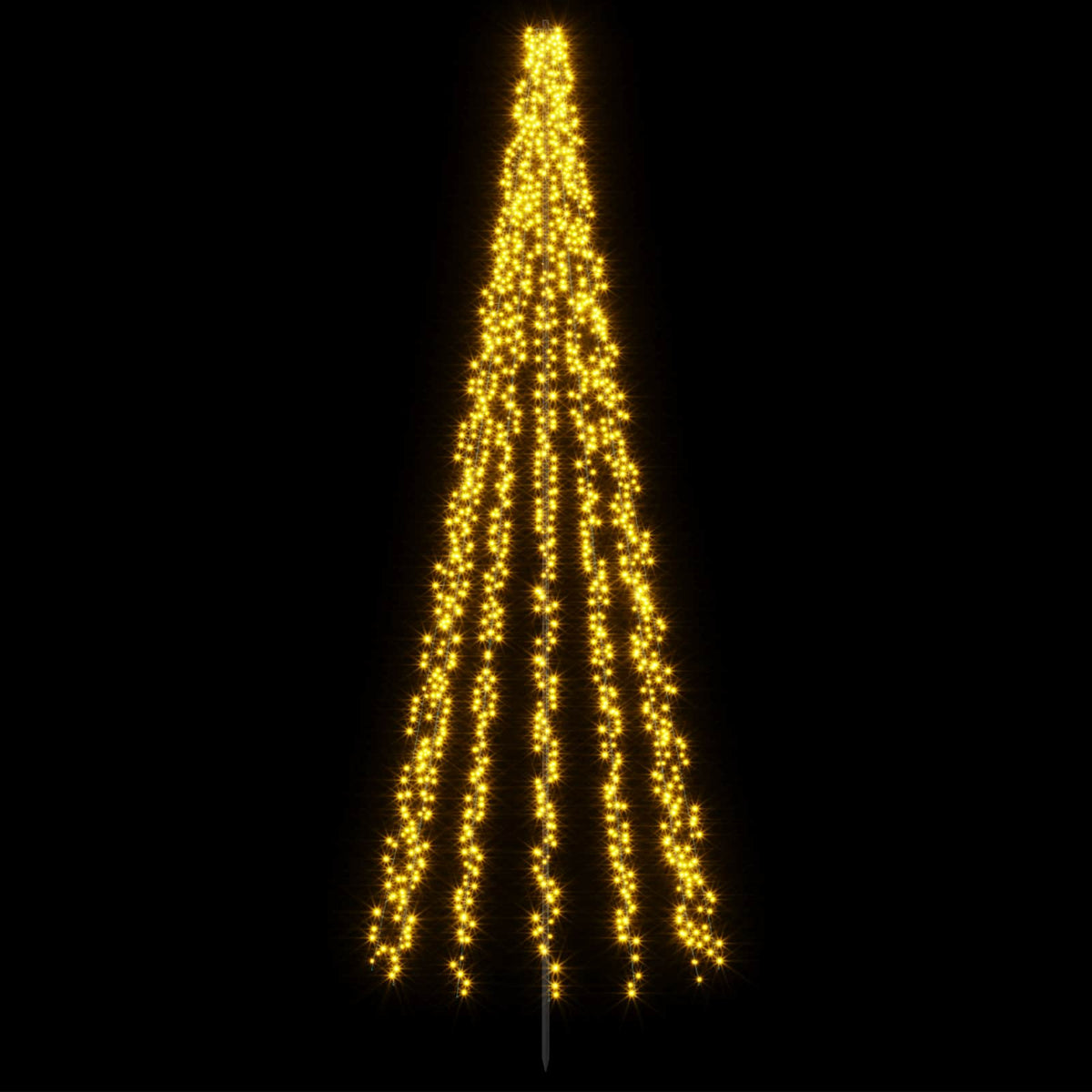 LED Kalėdų medis 385 cm 2460 LED Šilta balta Plienas Juoda