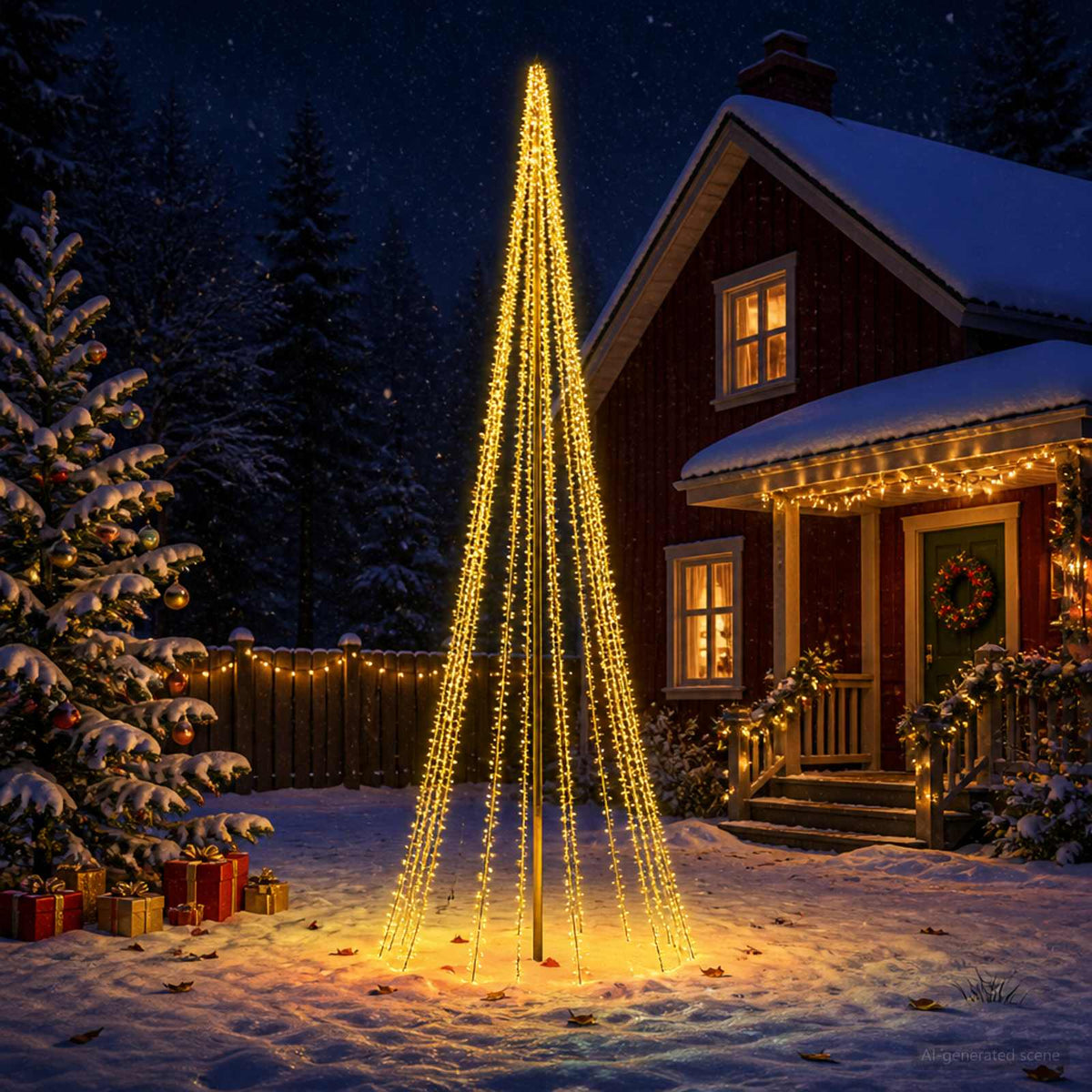 LED Kalėdų medis 485 cm 3000 LED Šilta balta Plienas Juoda
